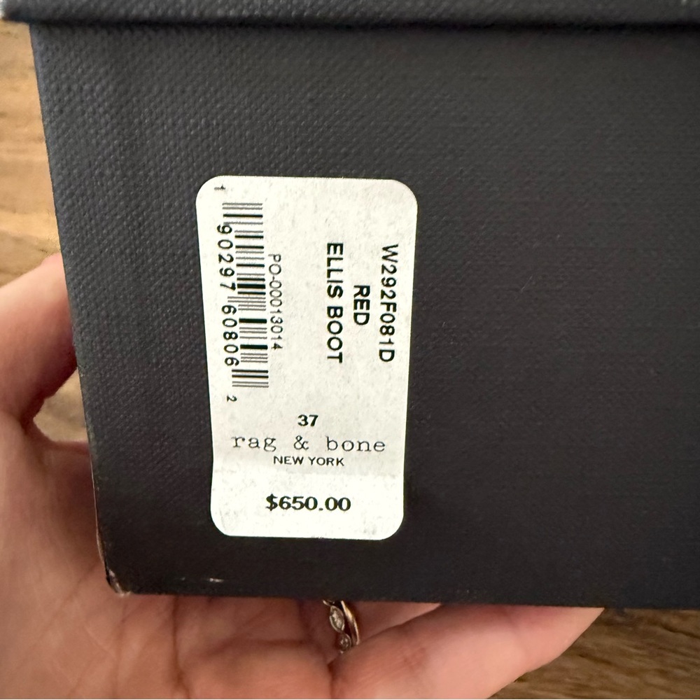 RAG & BONE Ellis Ankle Boot in Red Snakeskin Embossed Leather Size 7 NWT - Picture 13 of 14